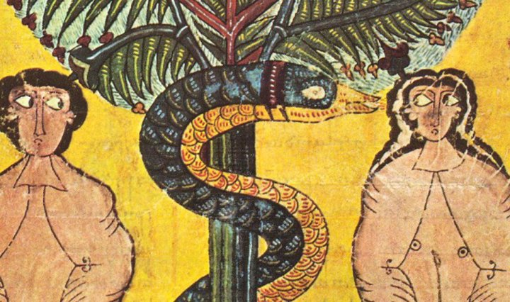 Adan y Eva con la serpiente